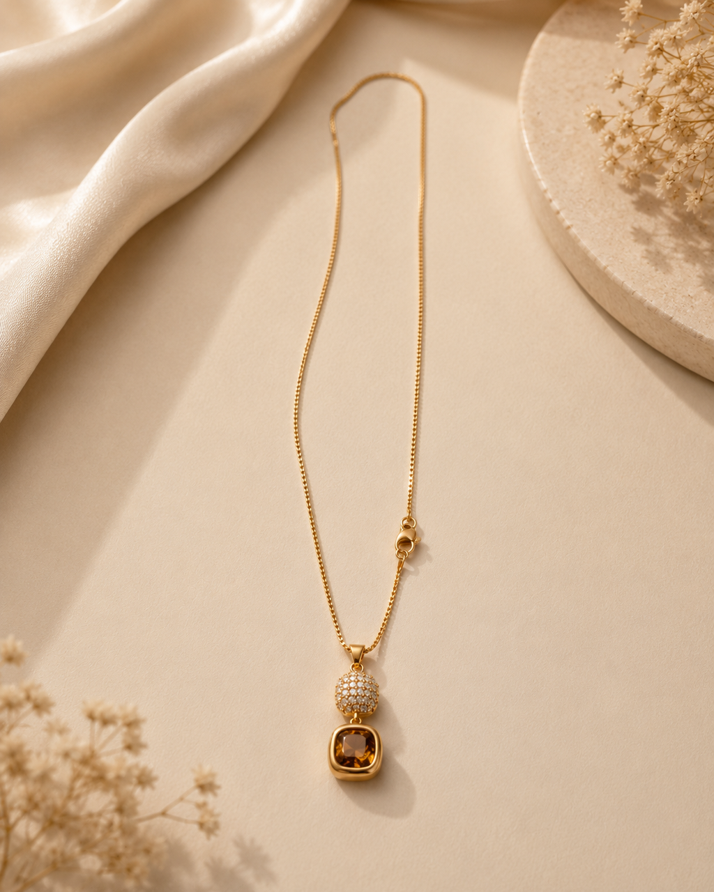 Amber Glow Pendant Necklace