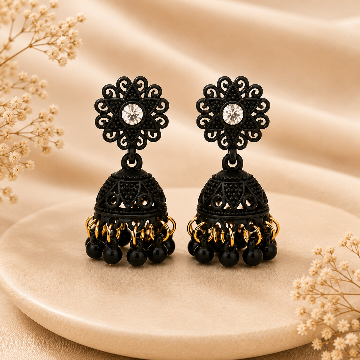 🖤 Midnight Noir Jhumka