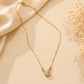 Zircon Round Pendant Necklace
