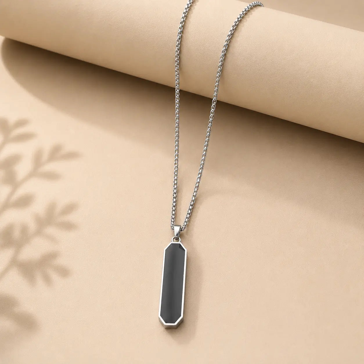 Obsidian Edge Pendant Necklace