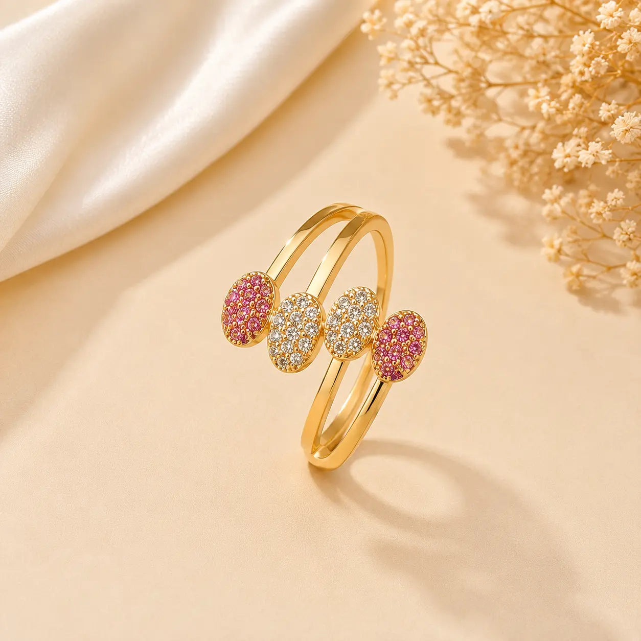 Pink Petal Adjustable Ring